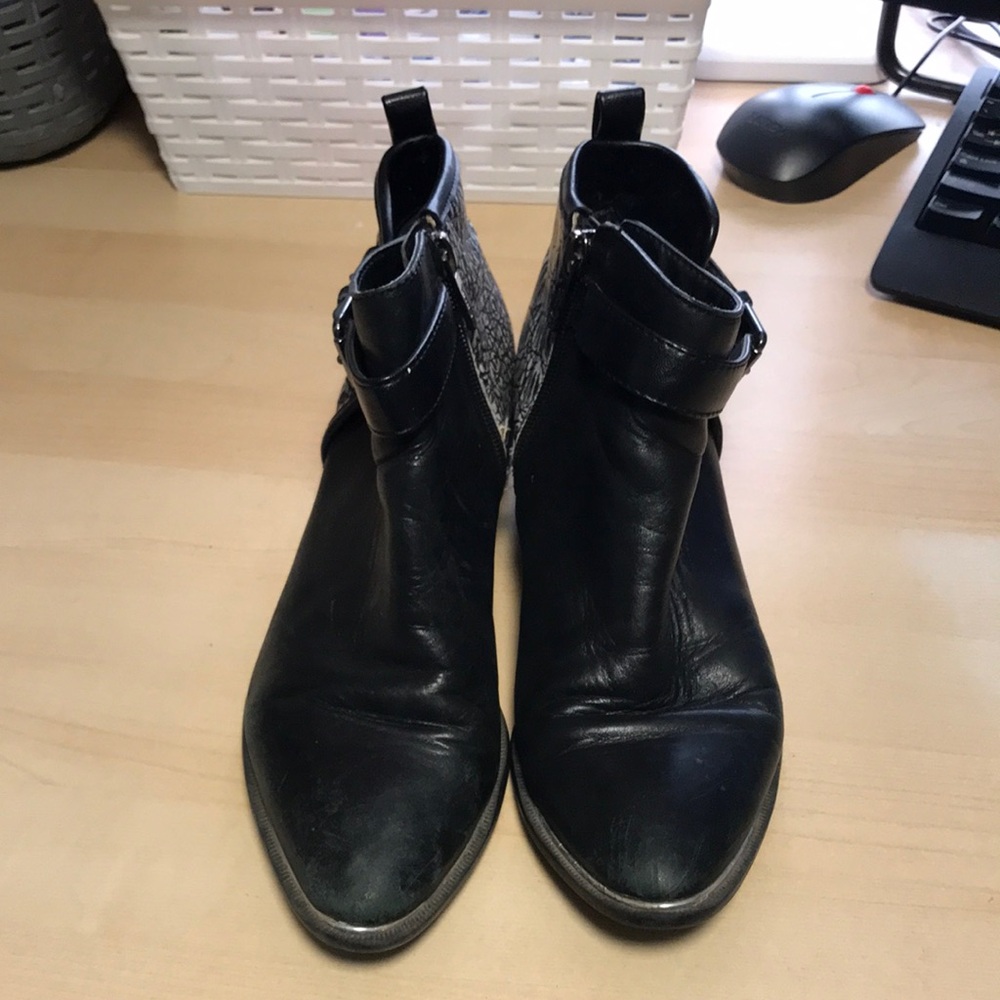Elegant Black Leather Ankle Booties